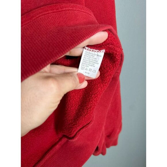 IZOD Men's Medium Red Long Sleeve Cotton Blend Crewneck Fleece Sweater - Picture 6 of 9